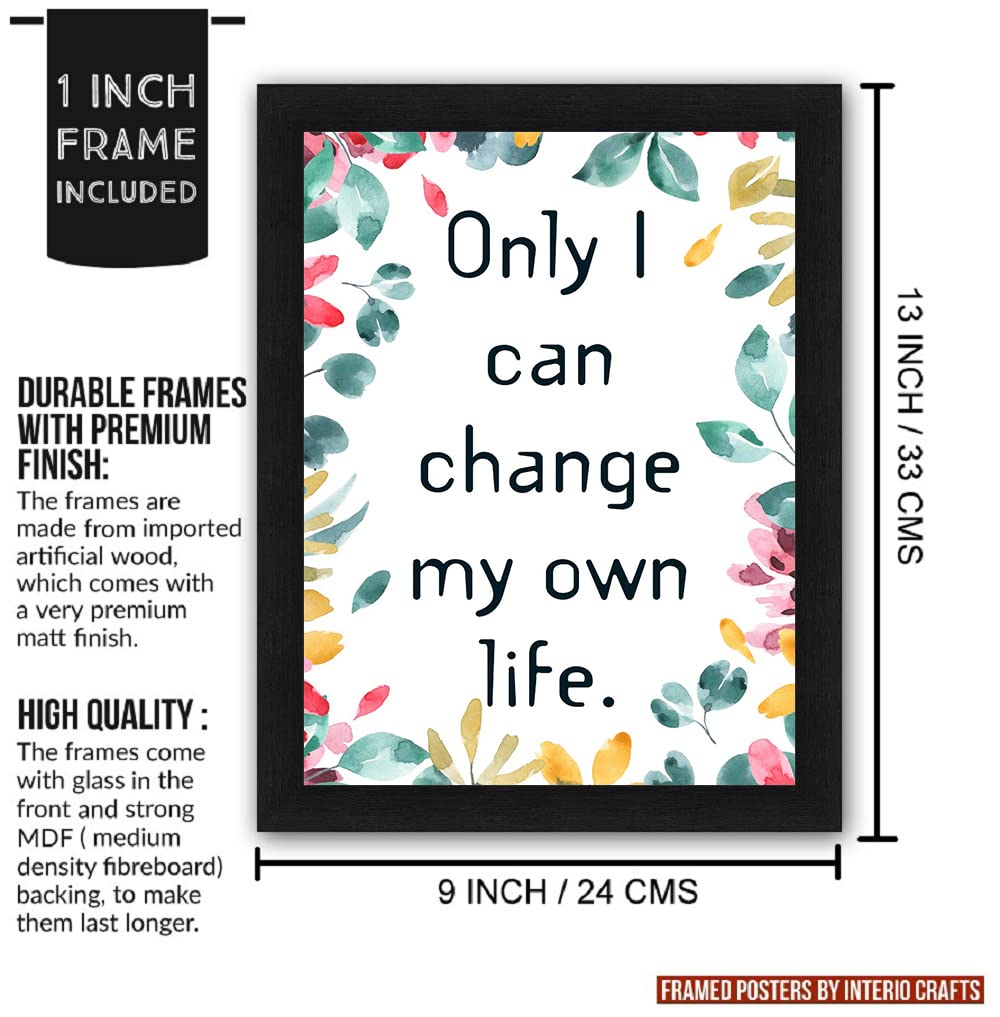 Interio Crafts Change Motivational Wall Frames - Inspirational Quotes Wall Frames For Home/Office Wall Decor (Size 13X10 Inches,